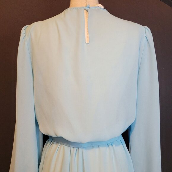 Vintage Monica Richards Dress With Belt Polyester Secretary 70s 80s Floral VTG 1 - Picture 6 of 10